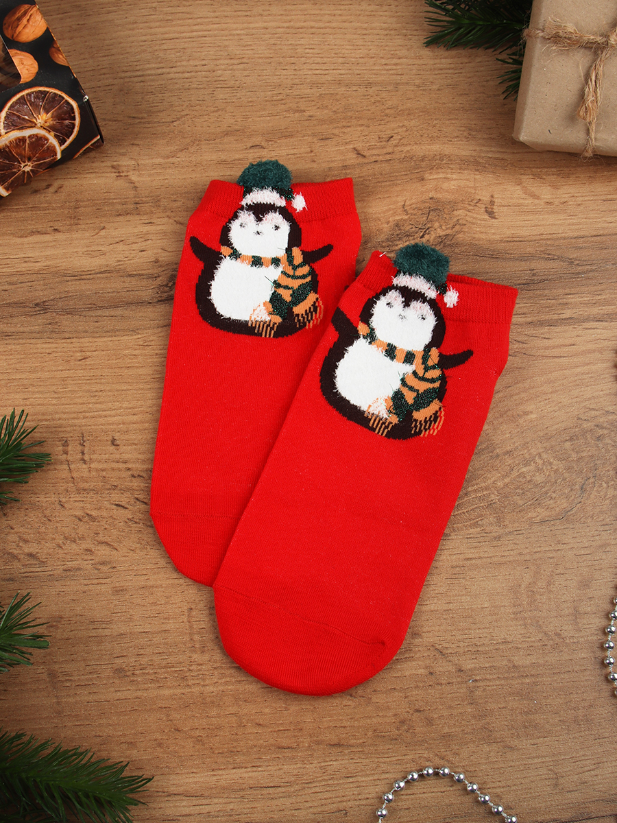 Носки р. 35-40 Новый год короткие / L815 /уп 10/400/1200/ ОДНА ПАРА/ МАРКА