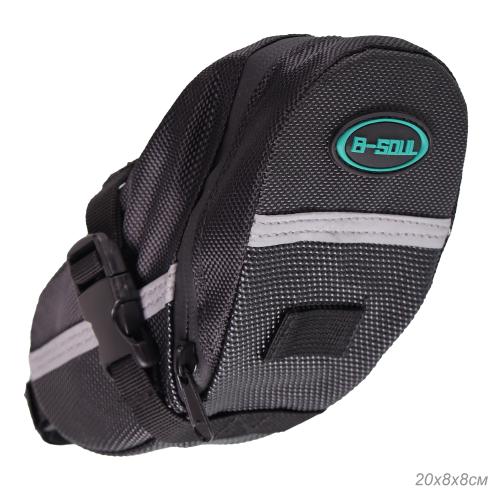 Сумка велосипедная подседельная BLACK BICYCLE SOUL, материал оксфорд 1680D, застёжка фастекс, крепление для ключа, 20х8х6см. /уп 100