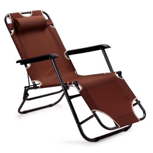 Кресло шезлонг КОРИЧНЕВЫЙ №9 47х152х93 /уп4/АКЦИЯ