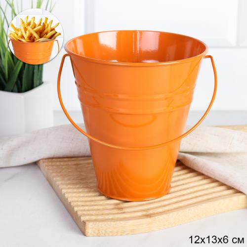 Ведерко для сервировки 12х13х6,5см / O-YW29841 /уп 144/ Оранжевое