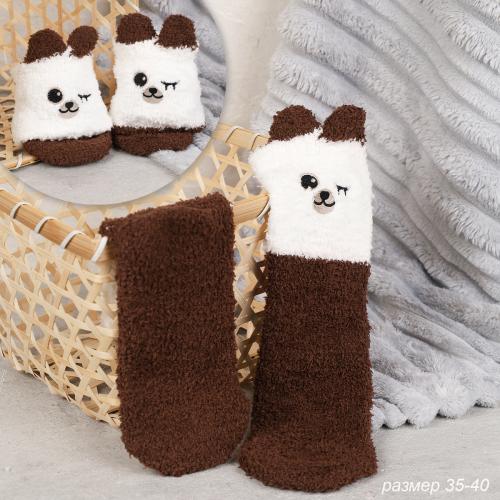 Носки женские флисовые р. 35-40 Лапки новогодний №9 / MNZ-16/9 /уп 12 /700654