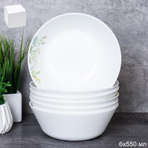 Набор суповых тарелок 6 штук 550 мл Евро / FLMLW60 (23004-1) /уп 8/ Летний сад