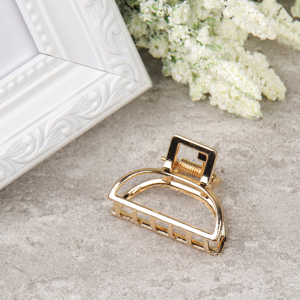 Крабик для волос 4 см / NK-21 /уп 12/металл/золото