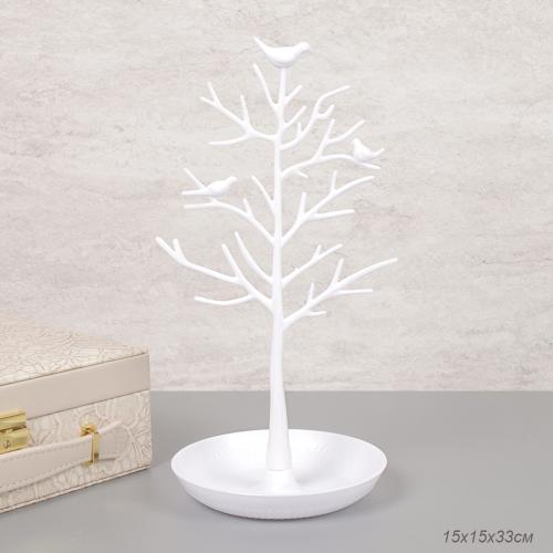 Подставка для украшений птички белая 33 см / JIN-10W /уп 100/