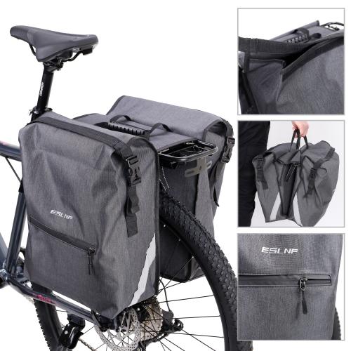 Сумка велосипедная на багажник ESLNF, материал Oxford, основные отсеки на липучке и карабинах, крепление velcro, Объем 28л, Вес 775гр /уп 20/50/