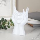 Статуэтка кашпо Лицо 17 см / NTJ006 /уп 50/белая