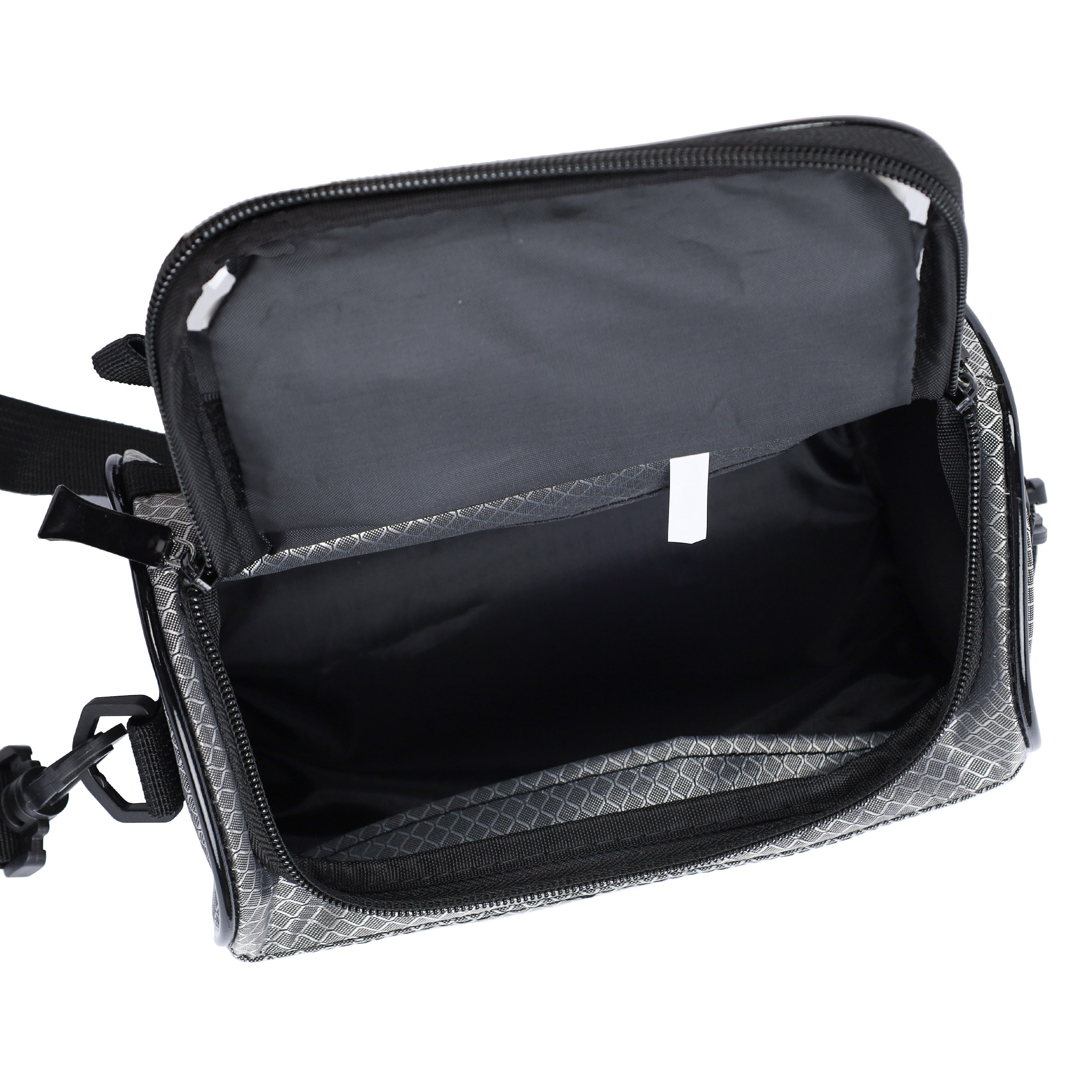 Сумка велосипедная на руль WOLF BASE на молнии, с отделением для смартфона. 22*11.8см. Серебро /уп 40/