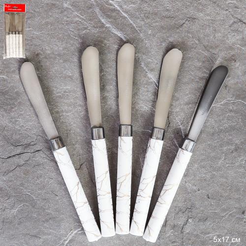 Нож для масла 5 штук 5х17 см / TV-1253 /уп 360/ белый