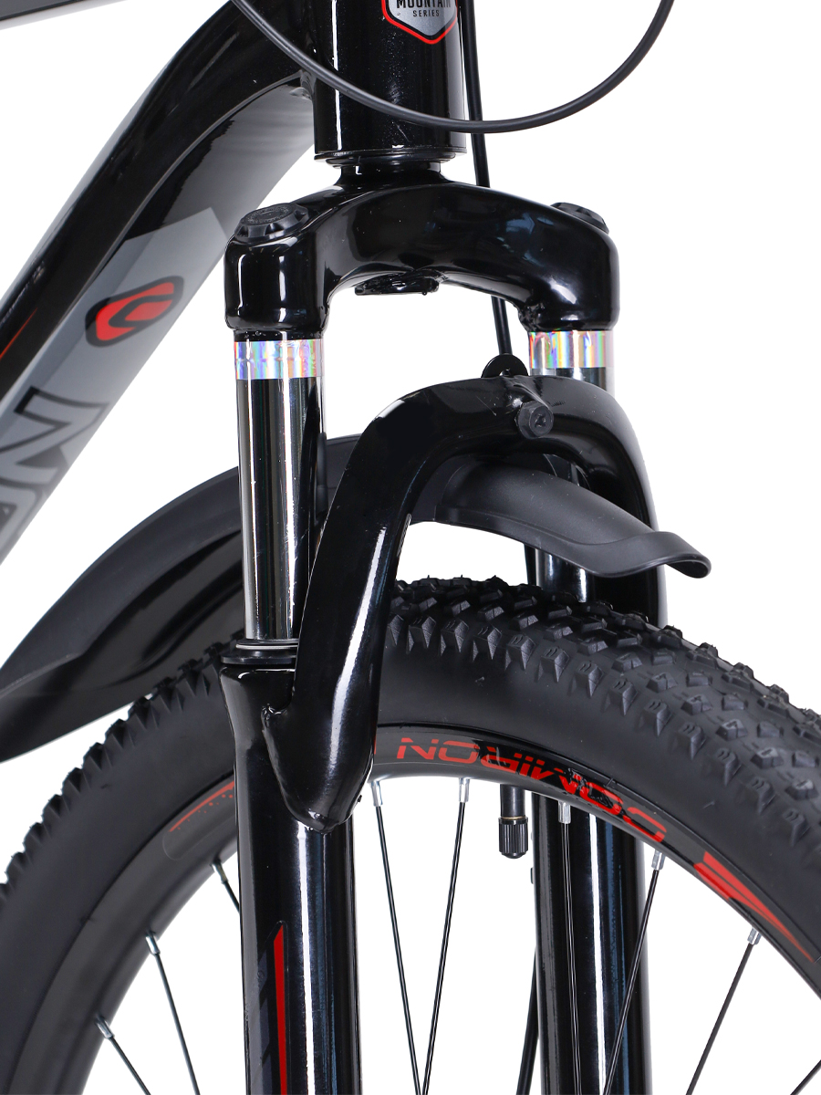 Велосипед 27,5" рама 19" 1x10sp COMIRON SYSTEM чёрный красный