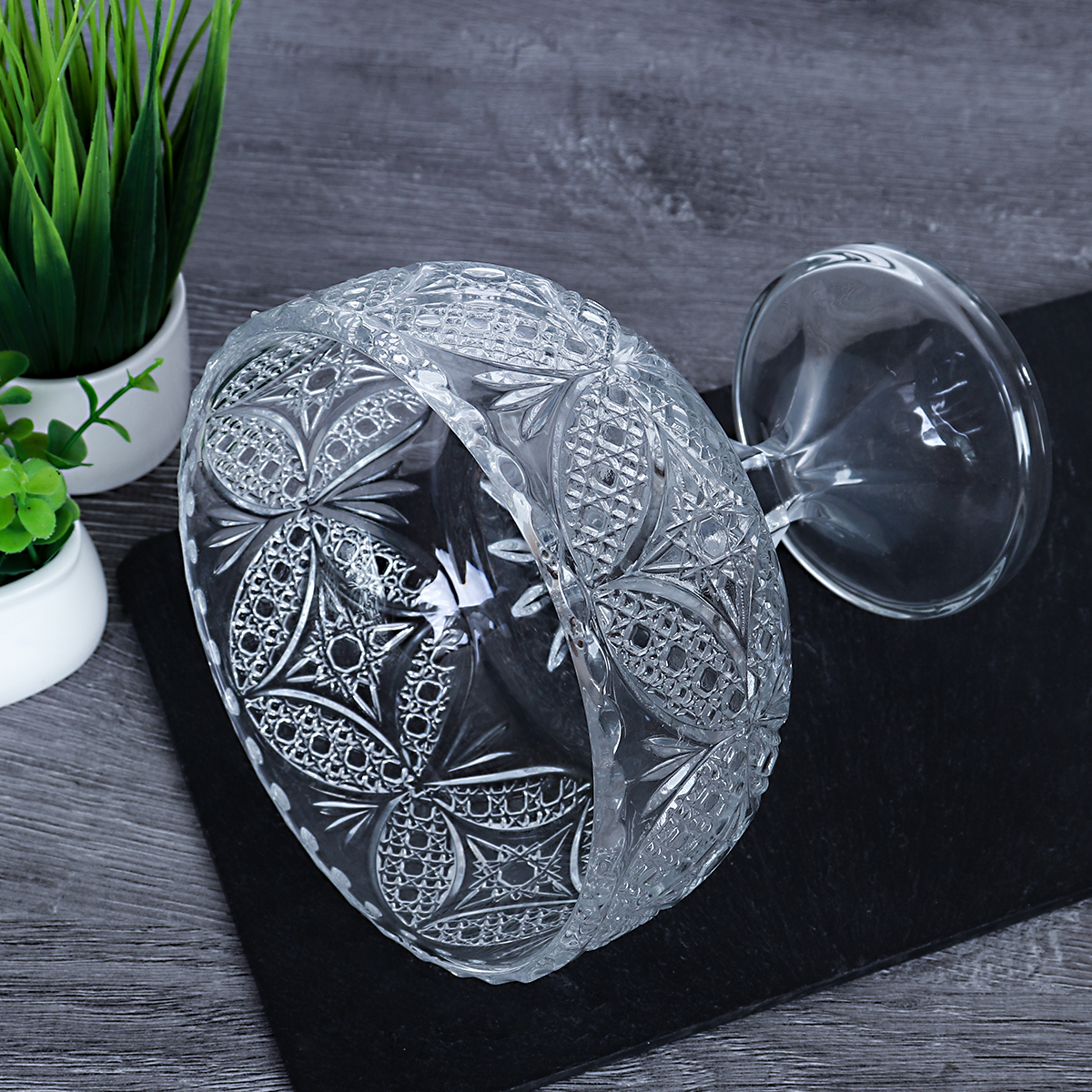 Ваза для сервировки на ножке 600 мл Бабочка / W509/1 /уп 16/