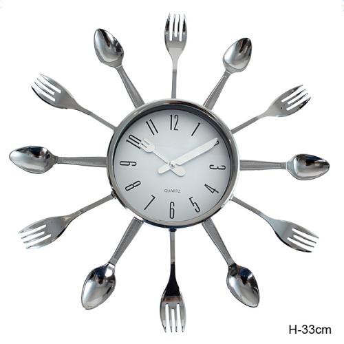 Часы настенные Вилки - ложки 33 см / 1410YIN /уп 20 / серебро
