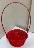 Корзина плетеная красная / A-995/3 /3 ср мал ручка отдельно