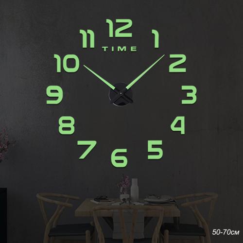 Часы аппликация 3D 50-70 см / YZH00220N/3 /уп 72/ светятся в темноте