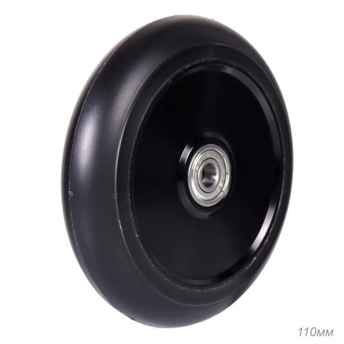 Колесо PU для трюкового самоката, обод алюминевый 110 мм с подшипниками ABEC-9 /JJ-010-110/уп 120/ АКЦИЯ черный диск