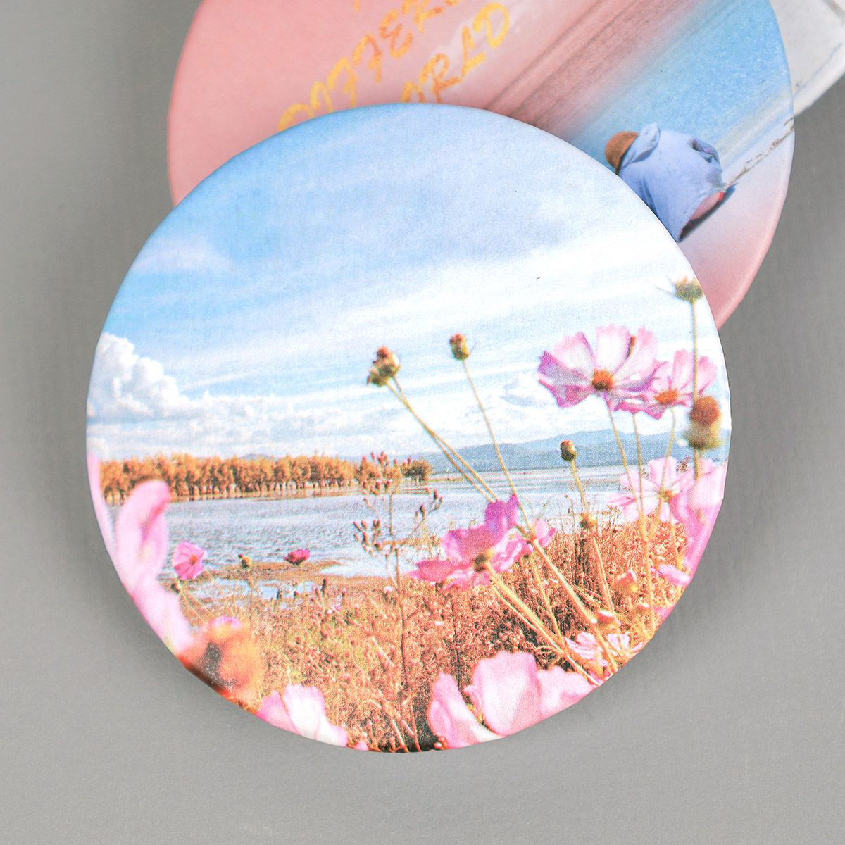 Зеркало карманное 7 см / CW419-4 /уп 12/480/ 