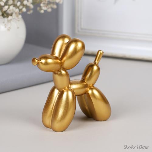 Статуэтка Собака 9х4х10 см шариковая / DG-001 /уп 18/золото