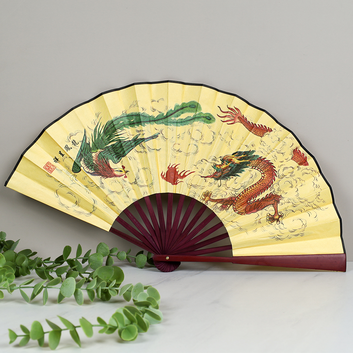 Веер 33 см бамбуковая основа / 622-10 /уп 5/400/