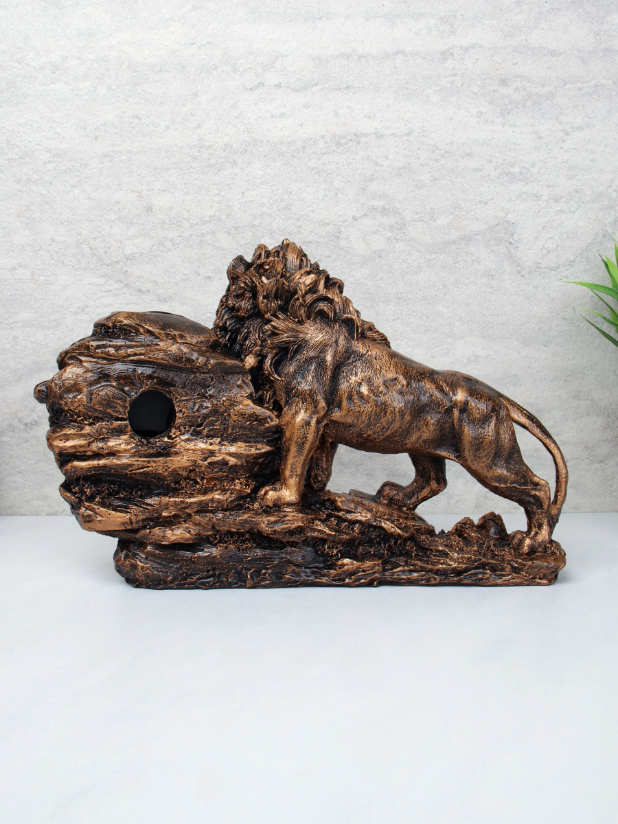 Часы статуэтка Лев 19x30 см / 8061A /уп 24/