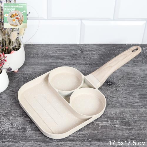 Сковорода для завтрака 17,5x17,5 см / RSD-57 /уп 24/ антипригар гранит Soft Touch/ 0,39