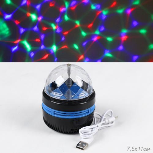 Проектор диско-шар ночник светодиодный классический, настольный 11 см / CW182609-17 /уп 100/