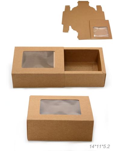 Коробка подарочная складная 14х11х5,2 см / B688-1 /уп 50/600/крафт