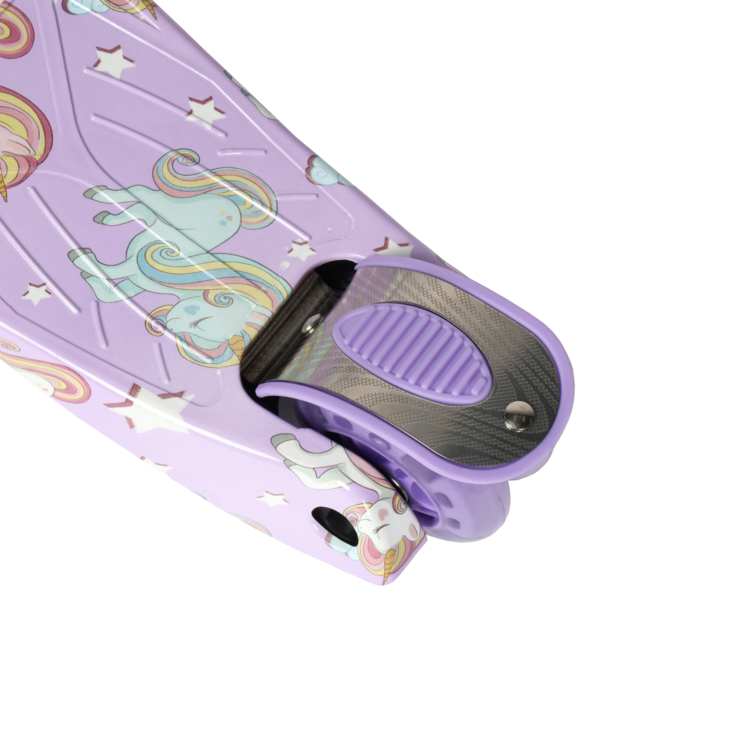 Самокат трехколесный для детей от 3-х лет Yeenot GT4108P51, нагрузка до 50кг, вес 2.3кг, светящиеся колёса PU116мм, цвет сиреневый UNICORN БК/уп10