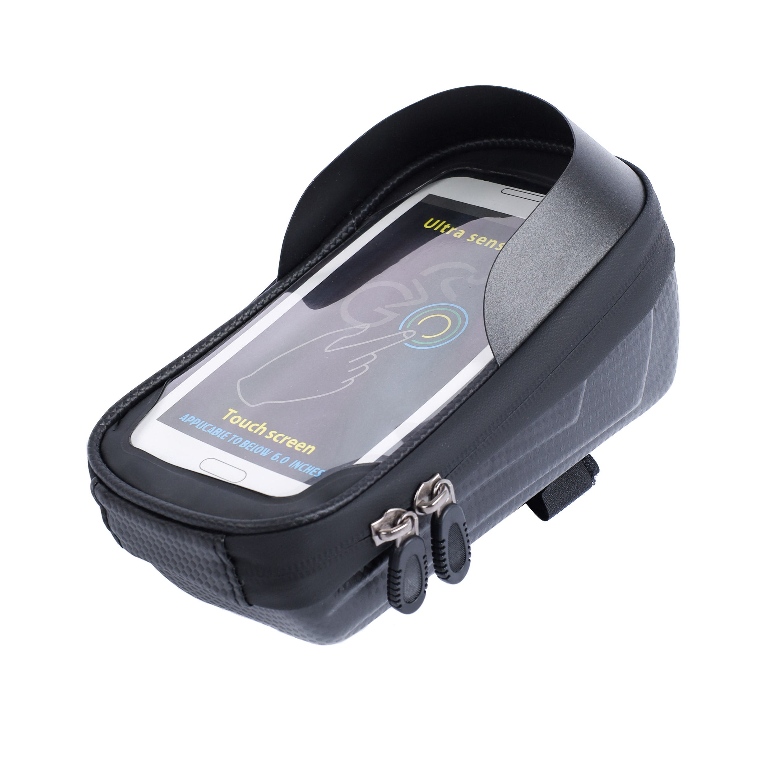 Сумка велосипедная на раму COMIRON, с отделением для смартфона, основной отсек на молнии, 20х10х7.5см /уп 50/