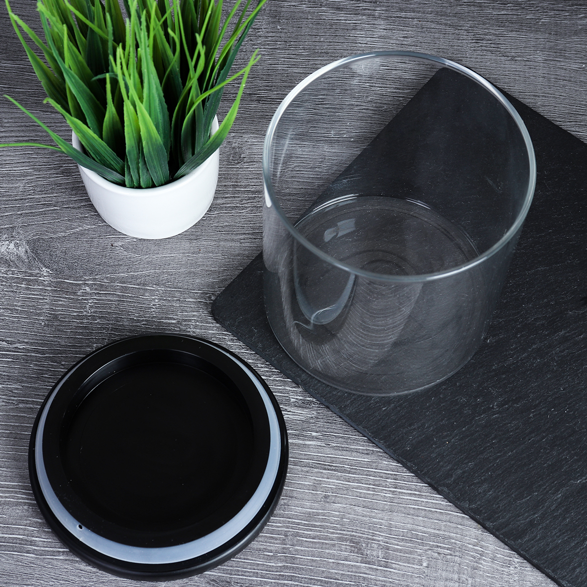 Банка для сыпучих пластиковая крышка 550 мл 95 мм/10 см АКЦИЯ / LCSC2429 /уп 100/ удобное хранение стекло