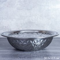 Чаша-салатник 4,5 л и крышка-поднос 36 см металл/ h-10 см / CHP-796 /УЦЕНКА/ ВМЯТИНЫ