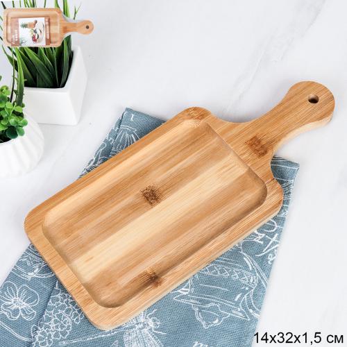 Доска для сервировки 14х32х1,5 см / DSH-604 /уп 80/ бамбук