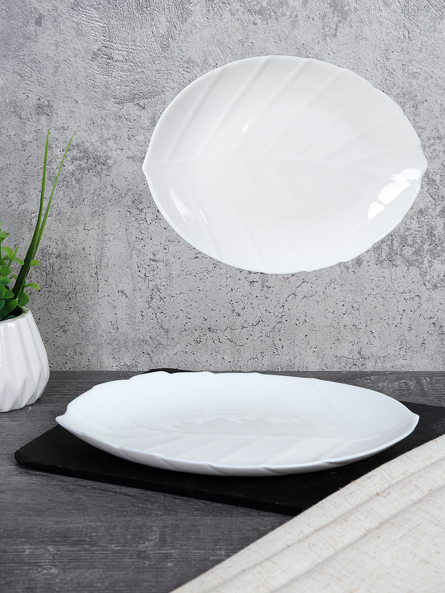 Тарелка плоская 190 мм Лист  WL75 (white) /уп 6/48/