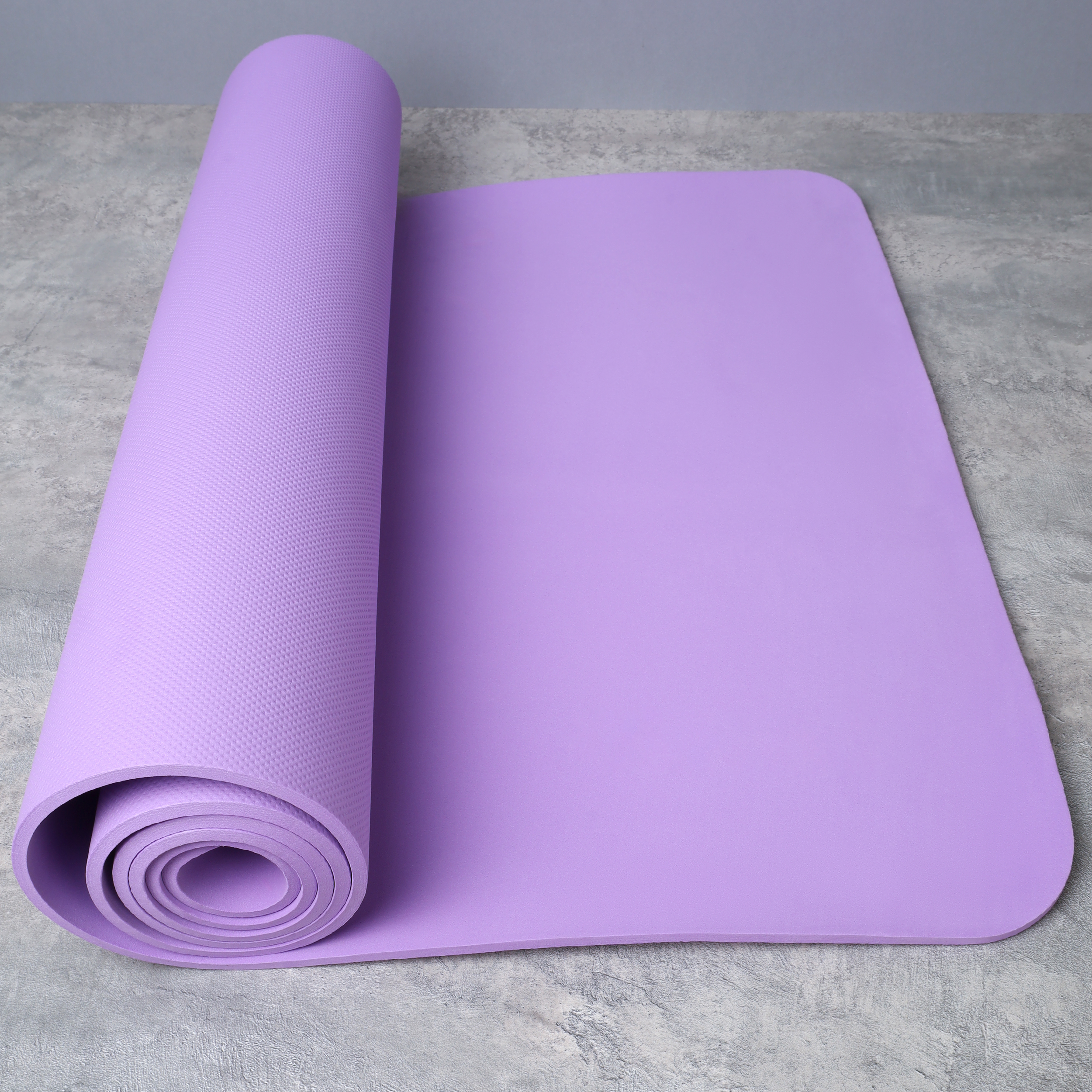Коврик для йоги и фитнеса спортивный гимнастический EVA 6мм. 173х61х0,6 цвет: фиолетовый / YM-EVA-6V / уп 24