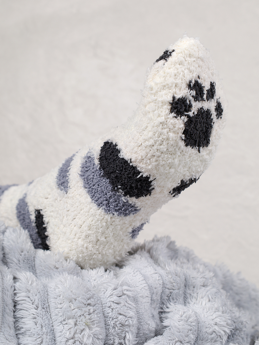 Носки женские флисовые р. 35-40 Лапки новогодний № 4 / MNZ-19/4 /721638