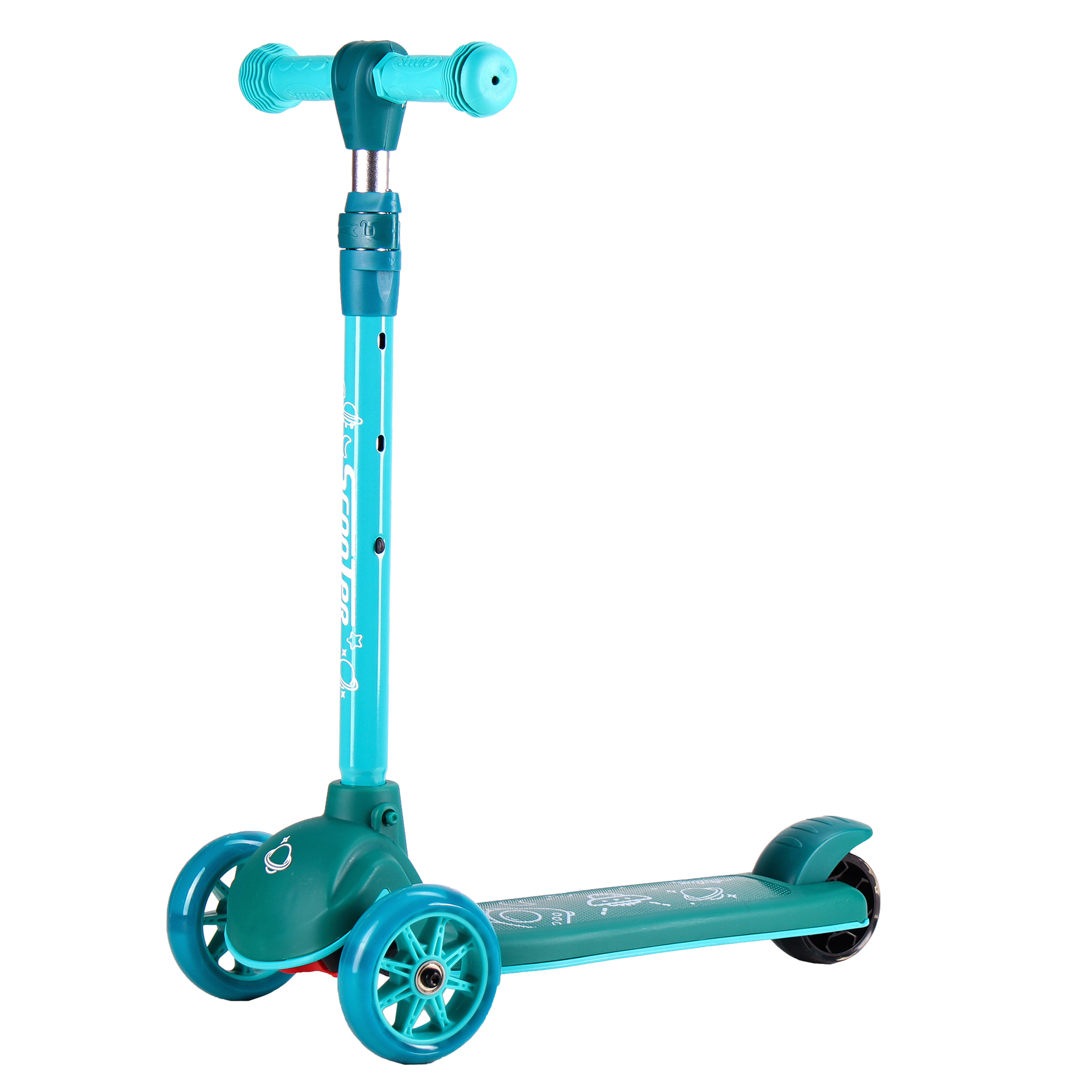 Самокат 3-х колесный COMIRON SUNNY / GT806-10 /уп 10/ зеленый космос