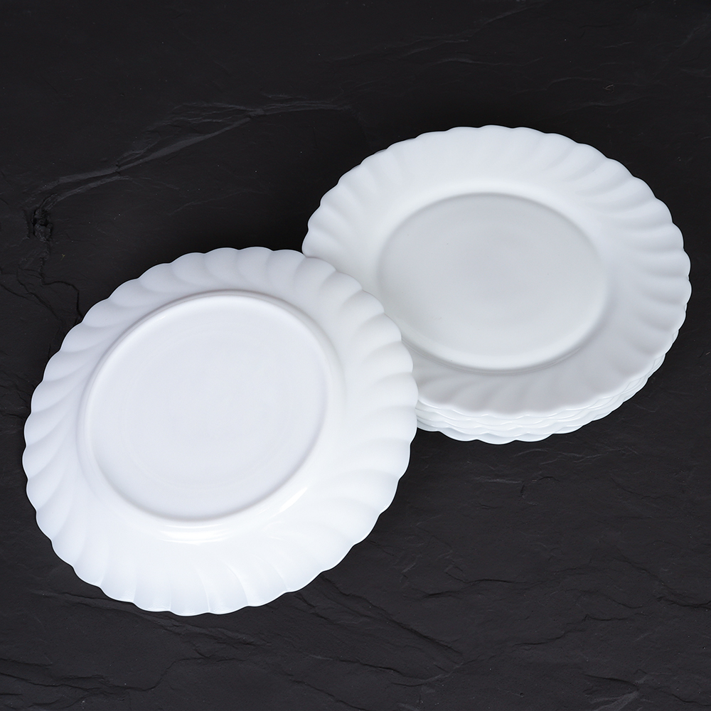 Набор тарелок 6 штук 190 мм / LXWP-75 (WHITE ) /уп 12/ форма ромашка 679848