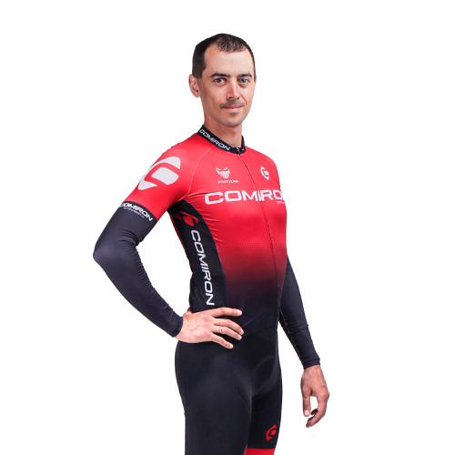 Веломайка/джерси с длинным рукавом красная спина и грудь / CM-003 Размер XXL /уп 1/легкая