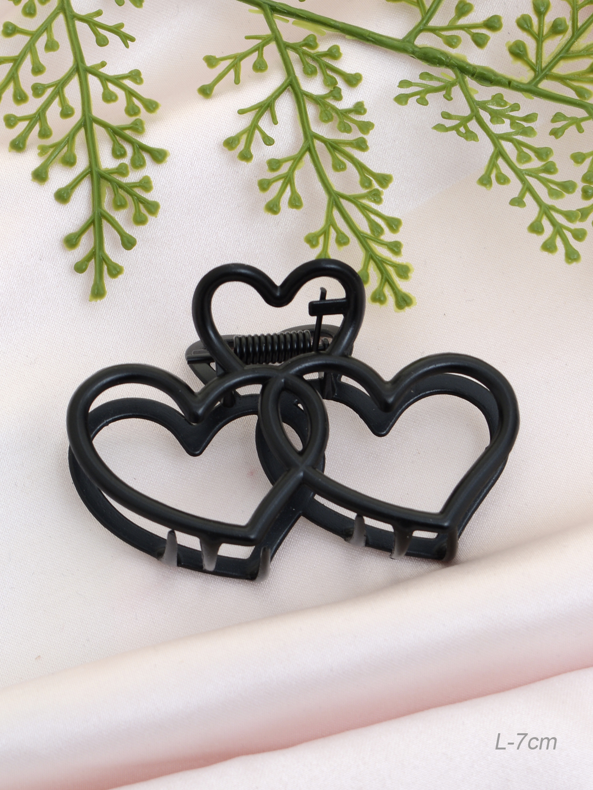 Краб для волос 7 см Сердце / GTJ-12 /уп 12/металл