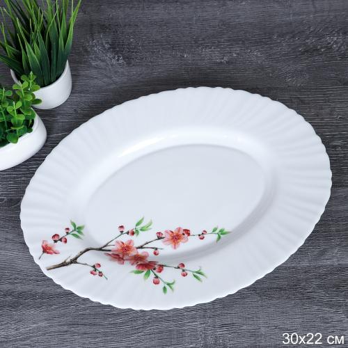Блюдо овальное 300 мм /46/758578504045120/ GB220 (6933) /уп 1/ Ветка сакуры