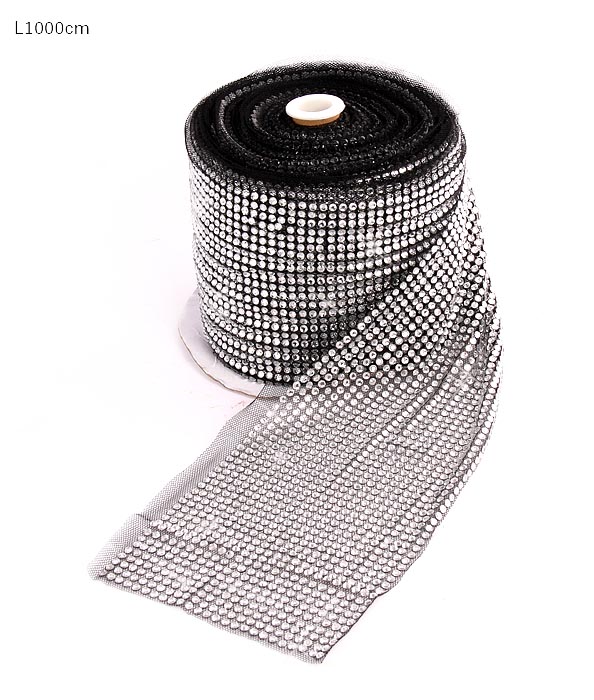 Лента-сетка со стразами 9 метров ширина 12 см / HCC-A16 /уп 15/