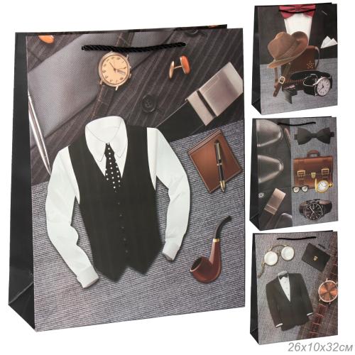 Пакет подарочный 26х32х10 23 февраля / 9448-M /уп 12/480/