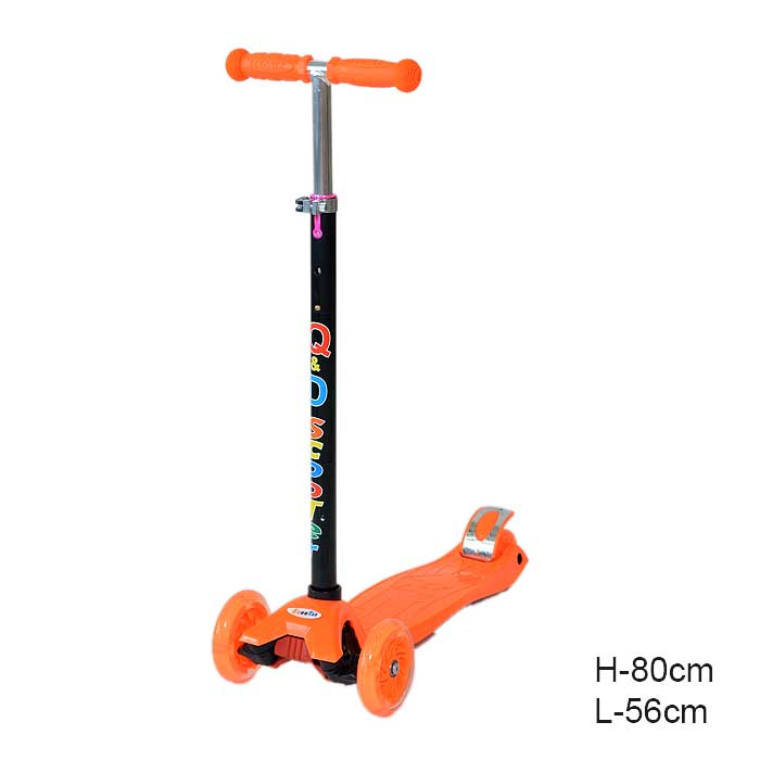 Самокат трехколесный от 3-х лет Yeenot Kids GT4108, до 50кг, вес 2.3кг, свет. колёса PU 116мм ABEC7, оранжевый, БК/уп10/ АКЦИЯ!