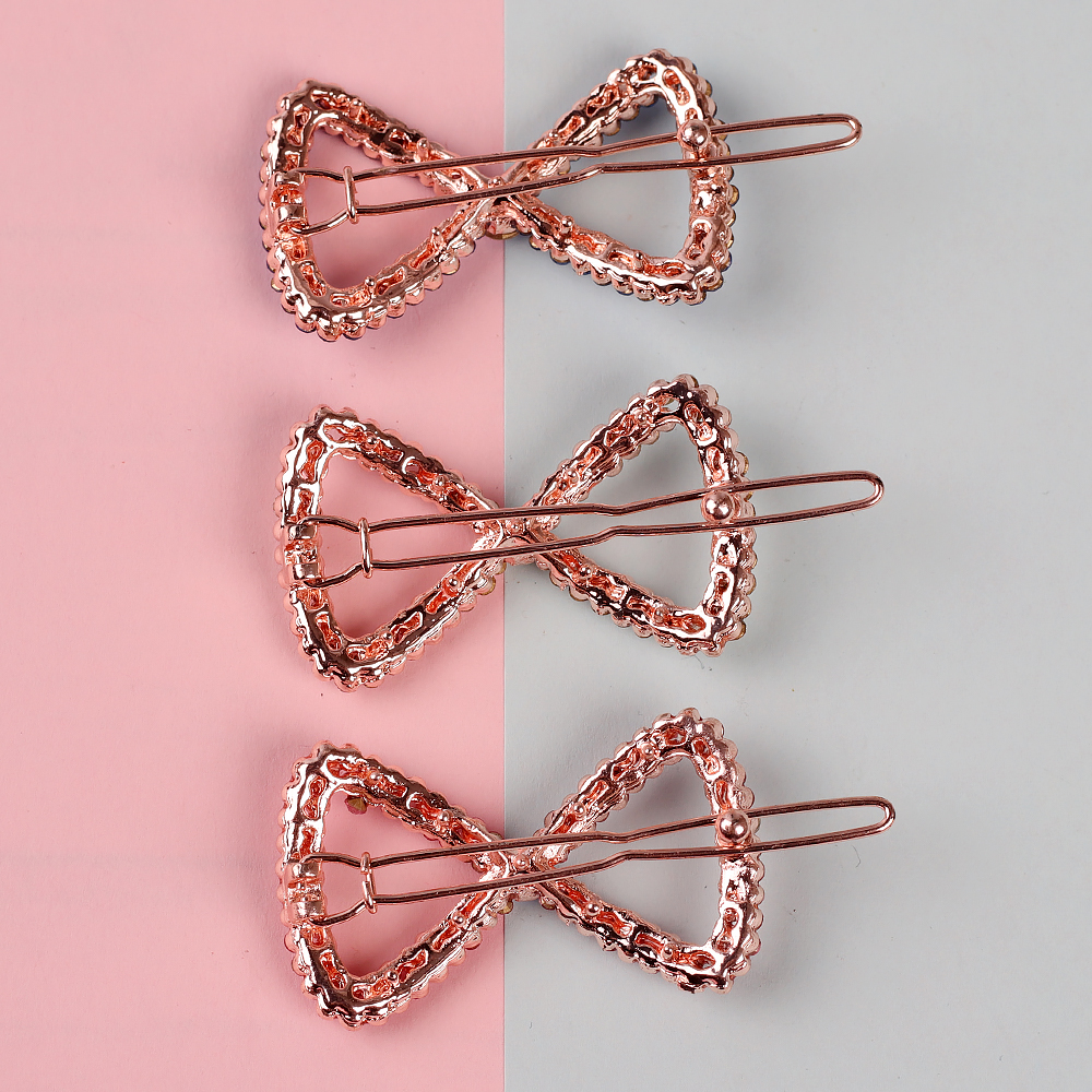 Заколка-зажим для волос 5 см Бант / GTN-10 /уп 12/стразы