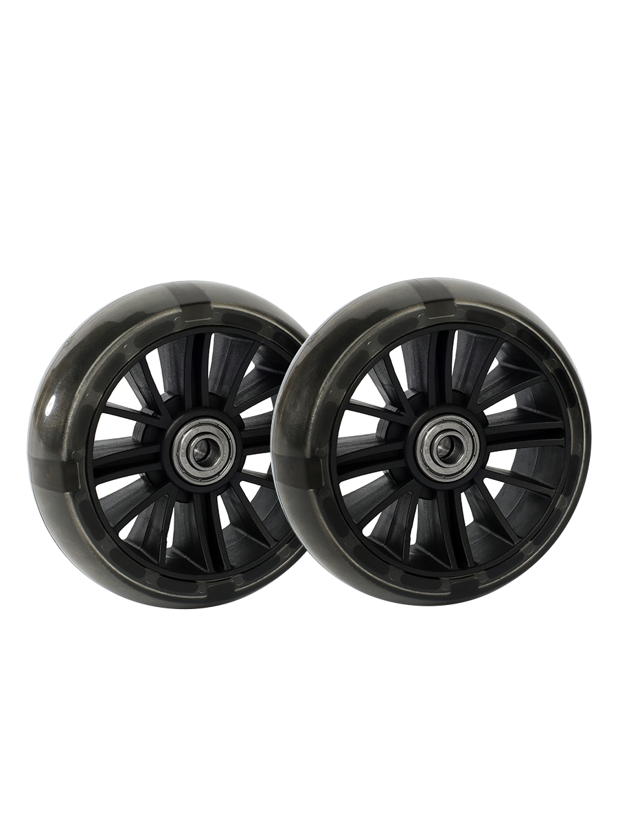 Комплект усиленных опорных колес с кронштейнами универсальный 12"-20" пластиковые колеса Черный 2шт/ HF-036-B / уп 25