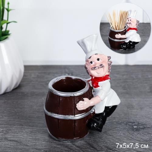 Подставка для зубочисток Повар 7x5x7,5 см / 0960 /уп 144/ без зубочисток