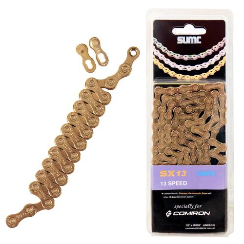 Велосипедная цепь SUMC 13 speed SX13 GOLD ГОСТ 30442-97 ISO 9633 /уп 20/