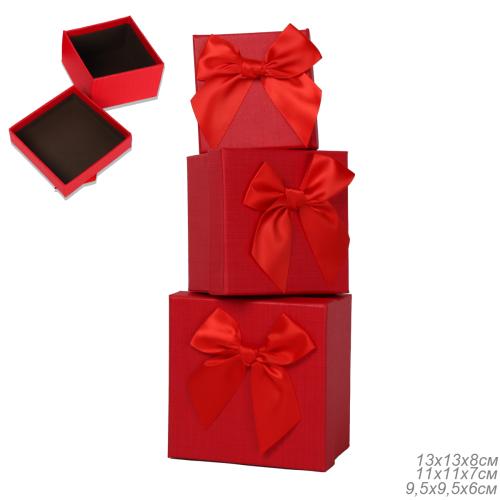Коробка подарочная Квадратная набор 3 штуки / 1313 /уп 96/