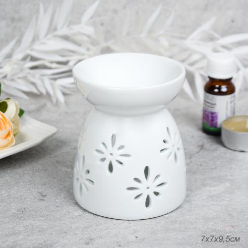 Аромалампа белая 9 см Цветок / XL-0003 /уп 4/120/