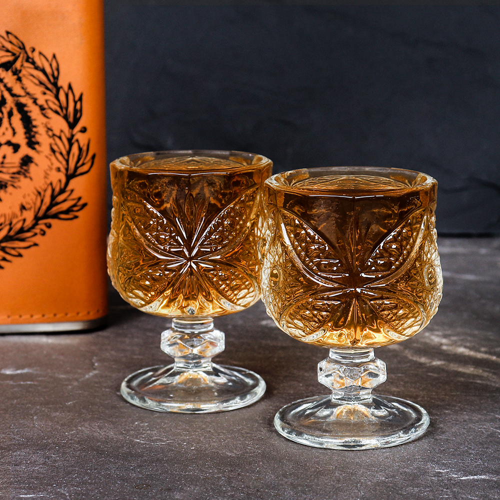 Рюмка 6 штук 50 мл бочонок Бабочка  / 611-1A /уп 24/_