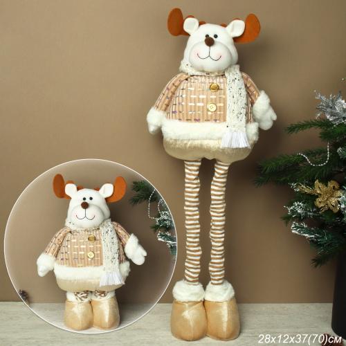 Новогоднее украшение Олень на телескопических ножках 37/70 см / YX-E2651-1 /уп 36/