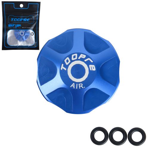 Крышка короны вилки MTB велосипеда. TOOPRE FC-001. Размеры: 33х33х8.3мм. Совместима с вилками: Manitou/X-Fusion/Fox/DT/Rockshox. Алюминий. Синий